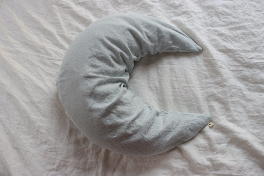 Organic Moon Womb Buckwheat Hull Pillow - Mineral Linen - The Sustainable Baby Co.